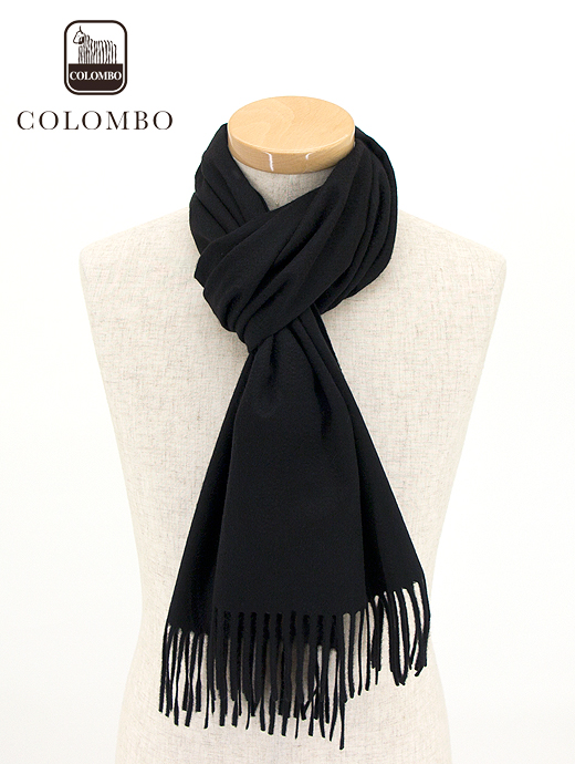 COLOMBO/コロンボ　カシミアマフラー　col442204-ブラック