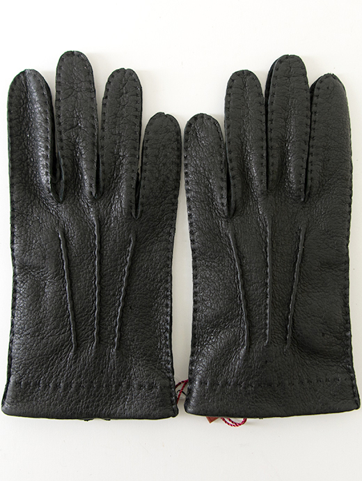DENTS/デンツ　革手袋　ペッカリーグローブ/アンライニング　den462001-ブラック