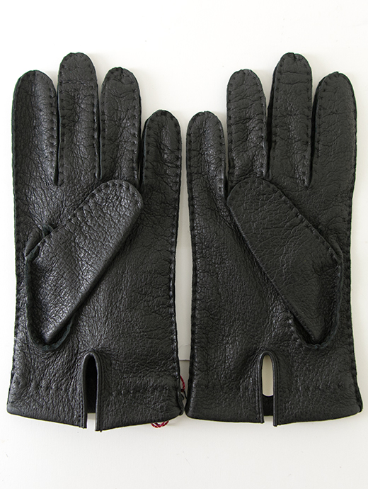 DENTS/デンツ　革手袋　ペッカリーグローブ/アンライニング　den462001-ブラック