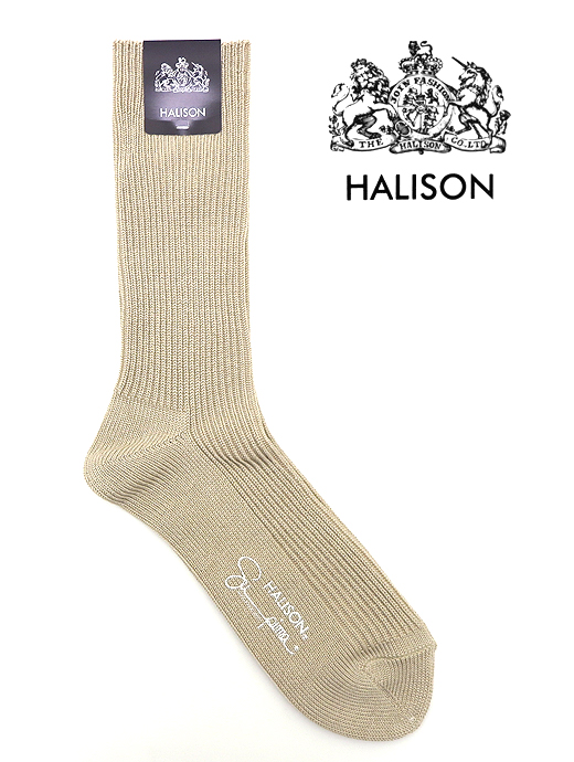 HALISON　ハリソン　カジュアルソックス　hal321002-ベージュ