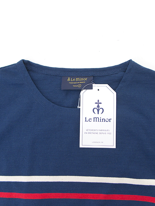 Le minor/ルミノア　バスクシャツ/長袖　lem460805-ネイビー×ホワイト×レッド