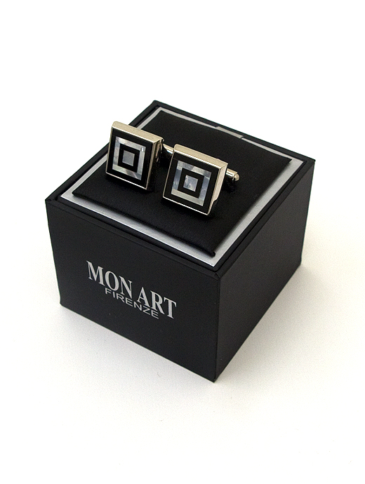 MON ART　モンアート　カフリンクス　moa321811-ブラック×パール×シルバー