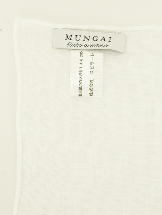 MUNGAI/ムンガイ　ポケットチーフ/リネン/レース　mug382009-ホワイト
