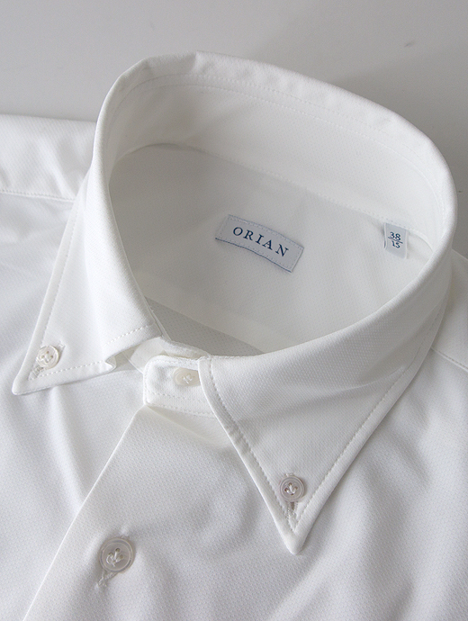 ORIAN/オリアン　スーパーストレッチメッシュシャツ/ボタンダウン　ori421201-ホワイト