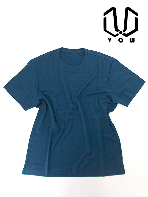 VOW/ボウ　メリノウールTシャツ/Super120'sジャージー/洗濯可　vow440404-ブルー