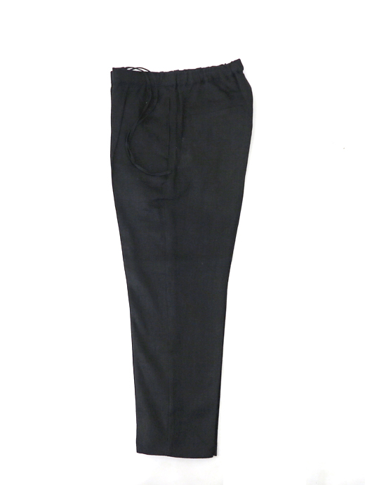 Moncao/モンサオ　リネンスラックスパンツ　mco520402-ブラック