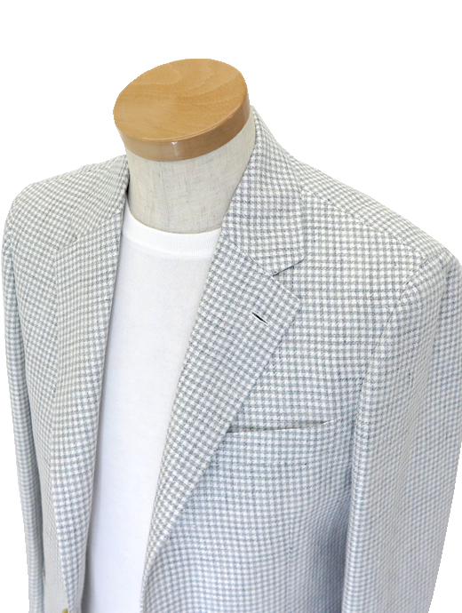 LARDINI/ラルディーニ　リネンウールジャケット　lar520401-ホワイト×ライトグリーン