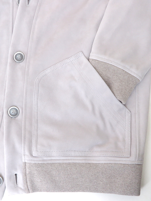 9月再入荷　予約可　Laboratory of Last Resort/ラボラトリー・オブ・ラスト・リゾート　ラムスエード/カーディガン　llr520401-ライトグレージュ