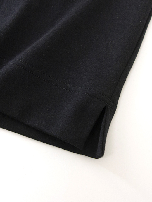 VOW/ボウ　カシミヤライクコットンTシャツ/クルーネック　vow520602-ブラック
