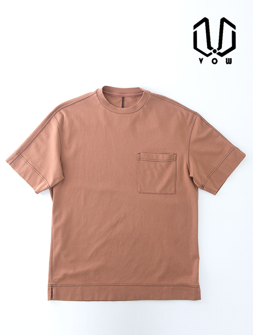 VOW/ボウ　カシミヤライクコットンTシャツ/クルーネック　vow520605-ダスティオレンジ