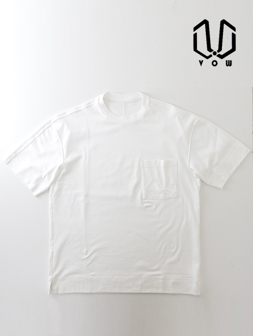 VOW/ボウ　カシミヤライクコットンTシャツ/クルーネック　vow520601-ホワイト