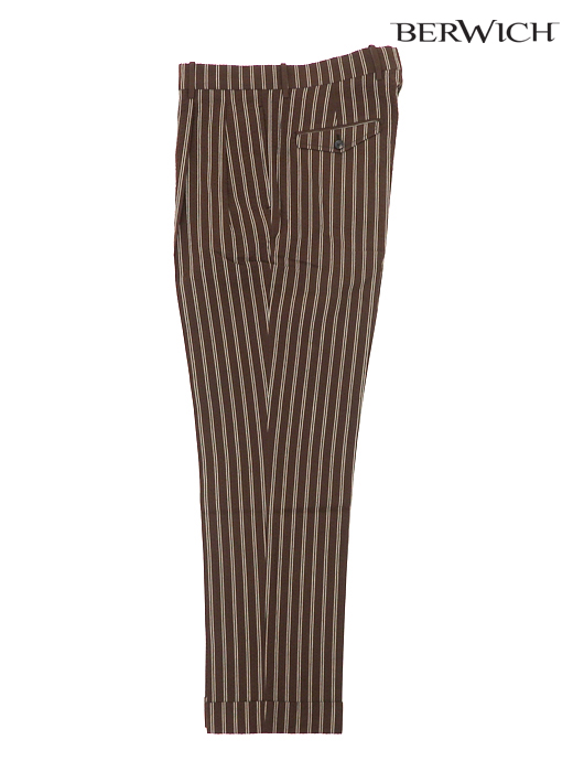BERWICH/ベルウィッチ　2プリーツスラックス　bew520601-ブラウン