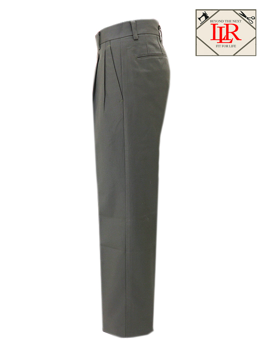 Laboratory of Last Resort/ラボラトリー・オブ・ラスト・リゾート　2プリーツコットントラウザーズウィンザーモデル/ヴィンテージコットンツイル　llr520603-グレイッシュモス