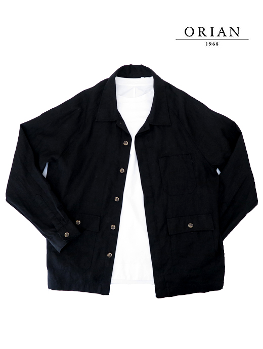 ORIAN/オリアン　シャツブルゾン　ori520802-ブラック