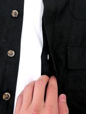 ORIAN/オリアン　シャツブルゾン　ori520802-ブラック