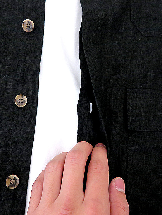 ORIAN/オリアン　シャツブルゾン　ori520802-ブラック