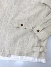 ORIAN/オリアン　シャツブルゾン　ori520801-ホワイトベージュ