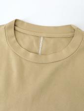 VOW/ボウ　カシミヤライクコットンTシャツ/クルーネック　vow521002-ベージュ