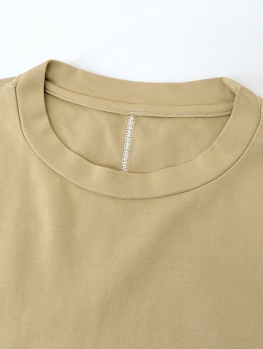 VOW/ボウ　カシミヤライクコットンTシャツ/クルーネック　vow521002-ベージュ