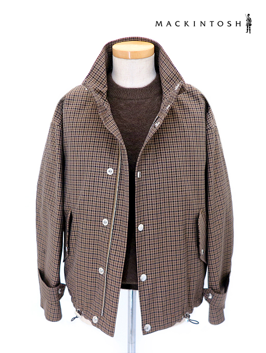 MACKINTOSH/マッキントッシュ　スタンドカラーブルゾン/ベージュ×ブラウン　mct521801-ベージュ×ブラウン