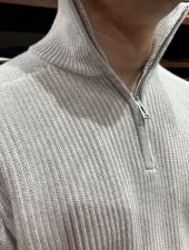 BELSTAFF/ベルスタッフ　ハーフジップニット/コットンウール/STANLEY QUARTER ZIP JUMPER　bel481803-ライトグレー