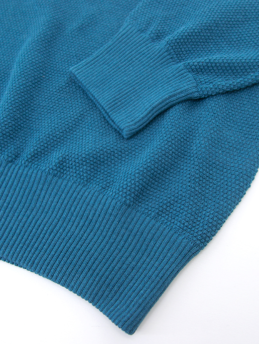 ADLFO Cashmere/アドルフォ　サマーニット/ショートVネック/シルクコットン　adl440411-青藍