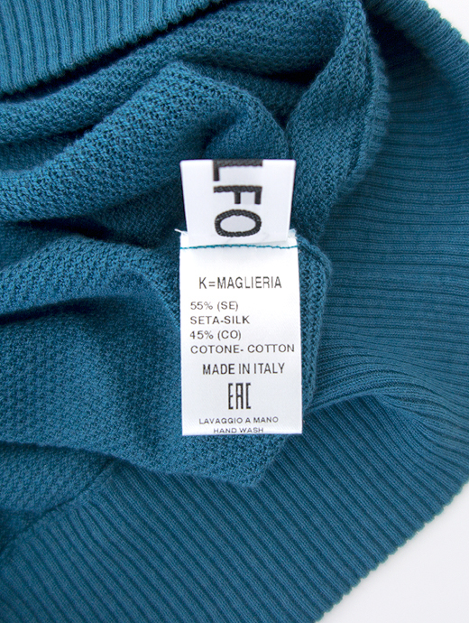 ADLFO Cashmere/アドルフォ　サマーニット/ショートVネック/シルクコットン　adl440411-青藍