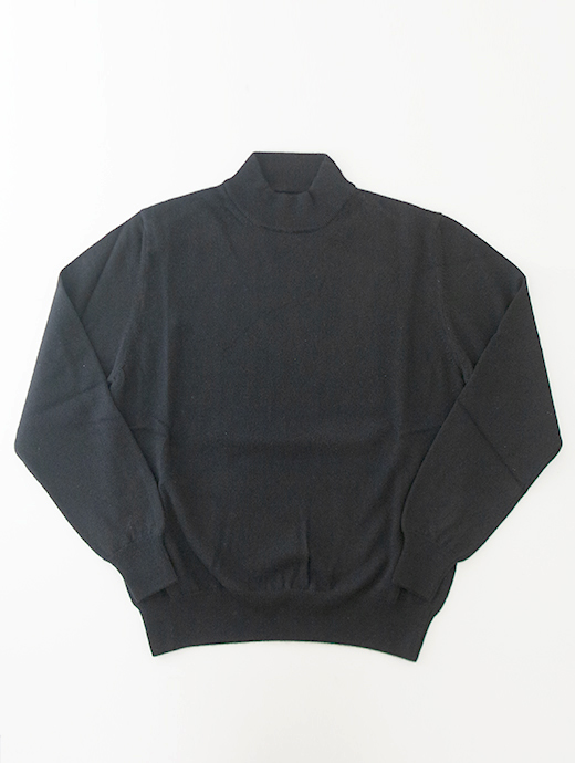 ADLFO Cashmere/アドルフォ カシミア　ロロピアーナカシミアモックネックニット　adl482006-ブラック