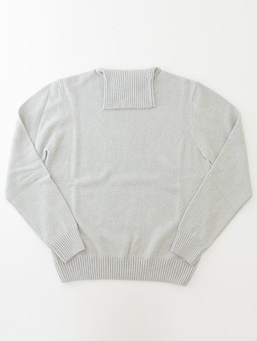 ADLFO Cashmere/アドルフォ カシミア　ウールコットンタートルネックニット　adl482008-スノーグレー