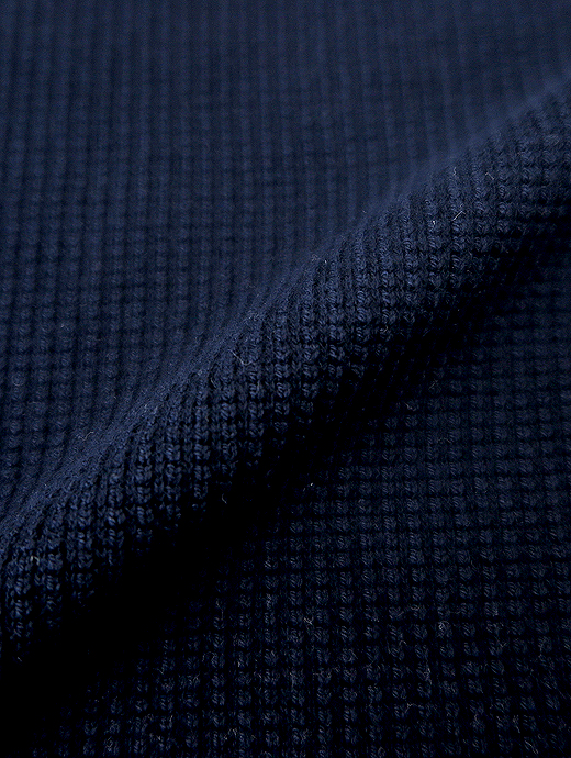 ADLFO Cashmere/アドルフォ　ワッフルポロシャツ/コットン　adl521402-ネイビー