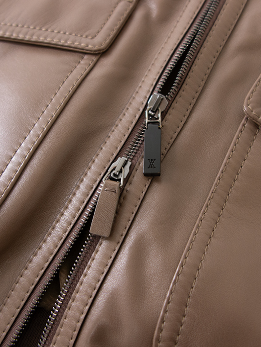 ALTACRUNA/アルタクルーナ　レザージャケット/ラムナッパ　alc502201-ブラウン