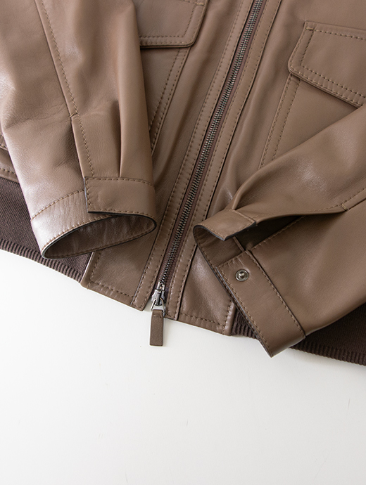 ALTACRUNA/アルタクルーナ　レザージャケット/ラムナッパ　alc502201-ブラウン