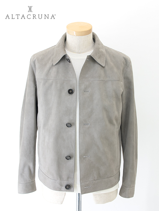 ALTACRUNA/アルタクルーナ　超軽量スエードジャケット　alc502401-ライトグレー