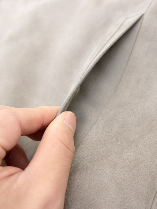 ALTACRUNA/アルタクルーナ　超軽量スエードジャケット　alc502401-ライトグレー