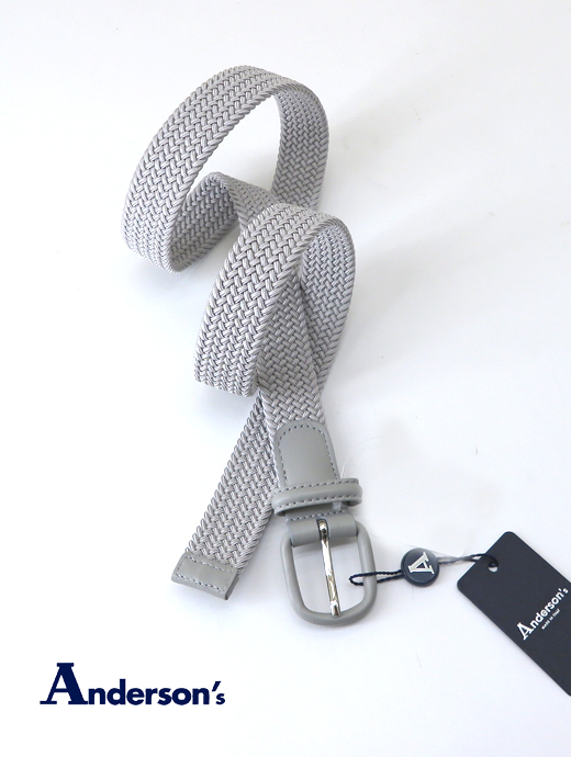 Andersons/アンダーソンズ　ストレッチメッシュベルト　and502402-シルバー