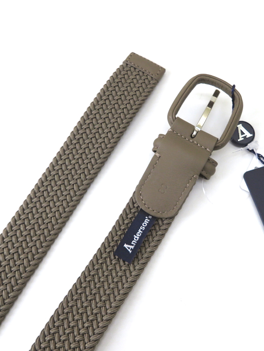 Andersons/アンダーソンズ　ストレッチメッシュベルト　and502403-ベージュ