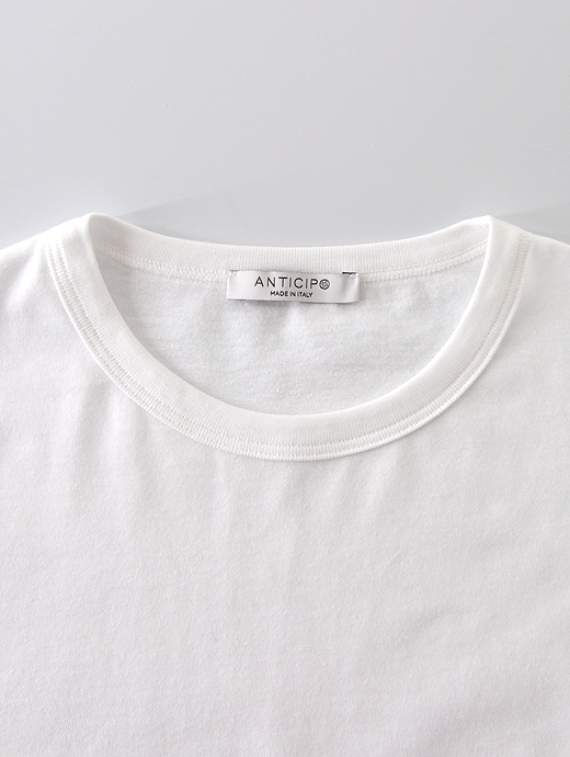 ANTICIPO/アンティチポ　半袖Tシャツ/スムースコットン　atc420401-ホワイト