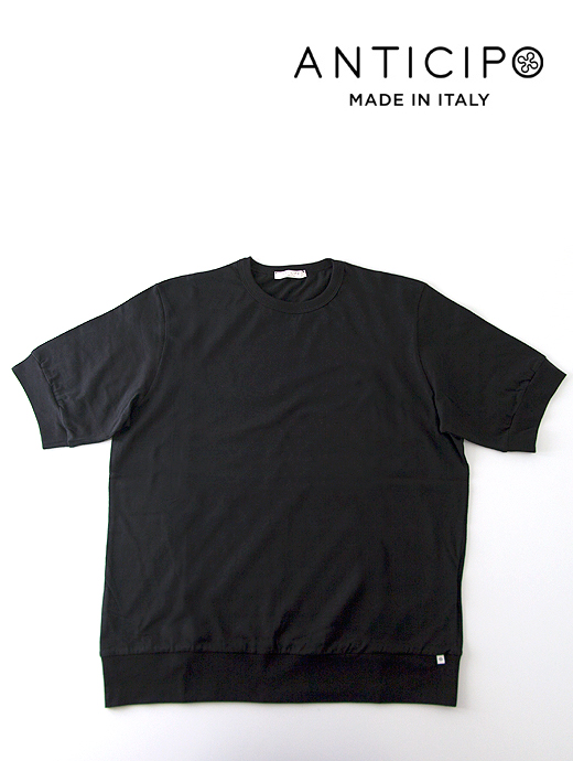 ANTICIPO/アンティチポ　半袖Tシャツ/スムースコットン　atc420402-ブラック