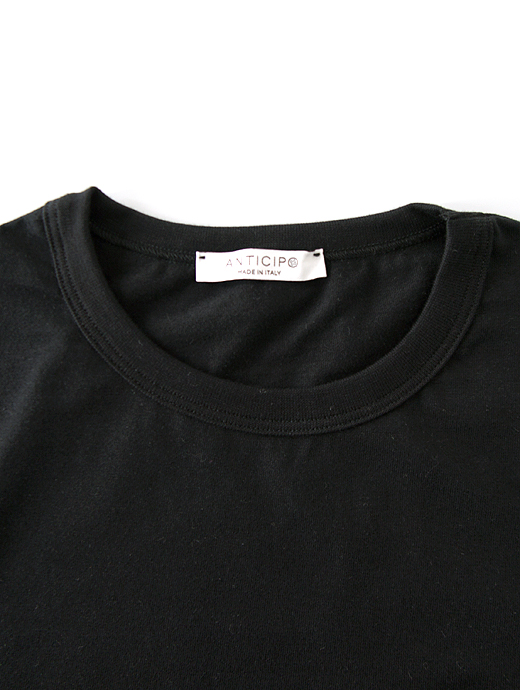 ANTICIPO/アンティチポ　半袖Tシャツ/スムースコットン　atc420402-ブラック