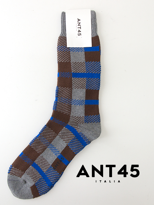 ANT45/アント クワランタチンクエ　カジュアルソックス/PHOENIX　ant441604-グレー×ブラウン×ブルー