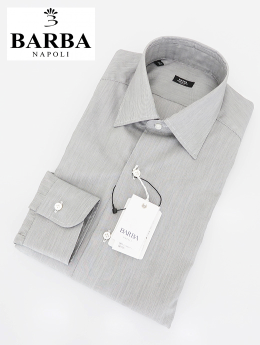 BARBA/バルバ　ドレスシャツ/セミワイドカラー　bar441203-ブラック×ホワイト