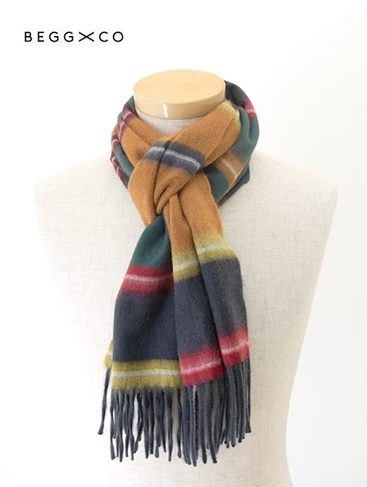 BEGG&CO/ベグアンドコー　カシミアマフラー/マルチボーダー　beg502403-マルチカラー