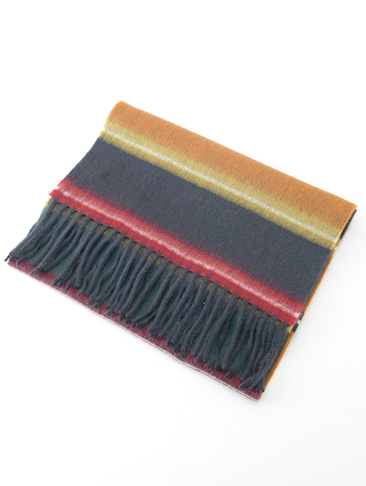 BEGG&CO/ベグアンドコー　カシミアマフラー/マルチボーダー　beg502403-マルチカラー