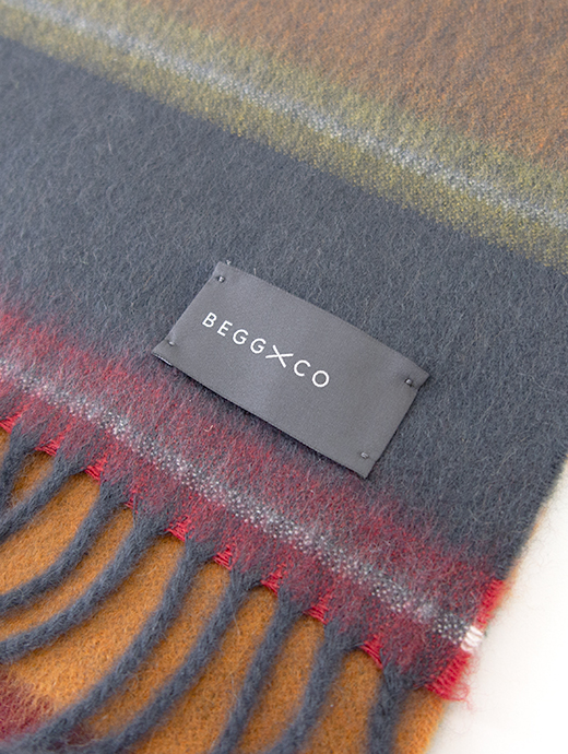 BEGG&CO/ベグアンドコー　カシミアマフラー/マルチボーダー　beg502403-マルチカラー