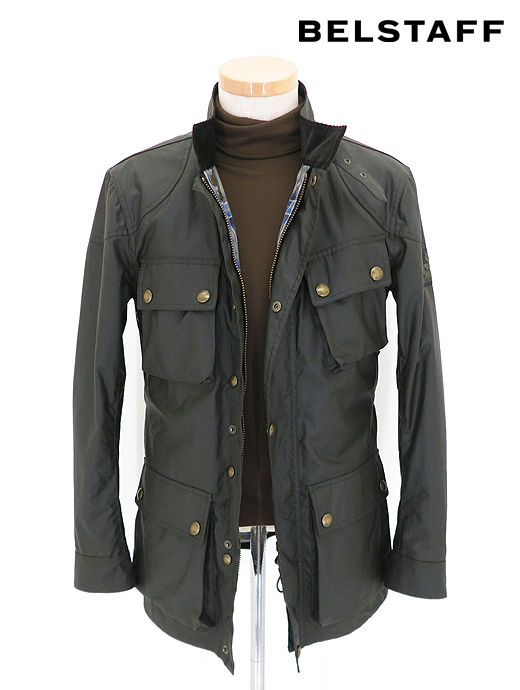 再入しました　BELSTAFF/ベルスタッフ　TRIALMASTER WAXED JACKET/トライアルマスタージャケット/ワックスコットン　bel441809-ダークオリーブ