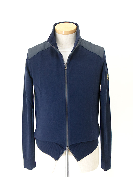 BELSTAFF/ベルスタッフ　ジップアップニット/KELBY ZIP CARDIGAN　bel481002-ネイビーブルー