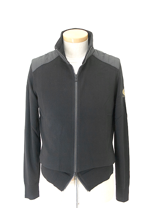 BELSTAFF/ベルスタッフ　ジップアップニット/KELBY ZIP CARDIGAN　bel481003-ブラック