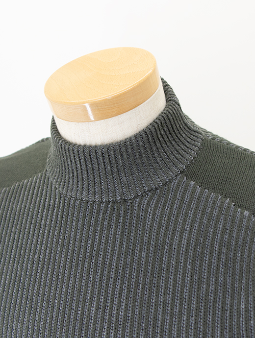 BELSTAFF/ベルスタッフ　モックネックニット/MOCK NECK JUMPER　bel481802-グリーン×グレー