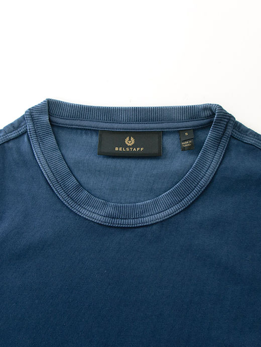 BELSTAFF/ベルスタッフ　Tシャツ/半袖カットソー/ガーメントダイ/HOCKLEY T-SHIRT　bel500804-インディゴブルー