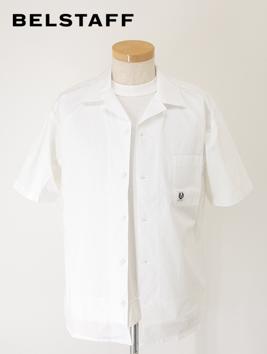 BELSTAFF/ベルスタッフ　半袖シャツ/オープンカラー/ストレッチコットン/TIDE SHIRT　bel500807-ホワイト